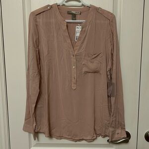 Long sleeve nude blouse